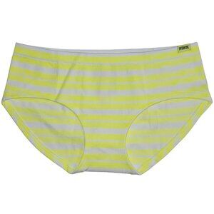 PINK Victoria's Secret Neon Yellow/White Hipster Panty